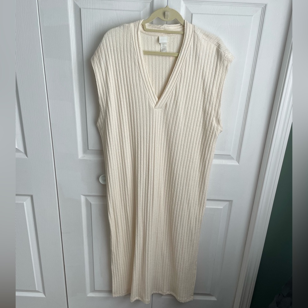 H&M Cream Striped Tunic Dress